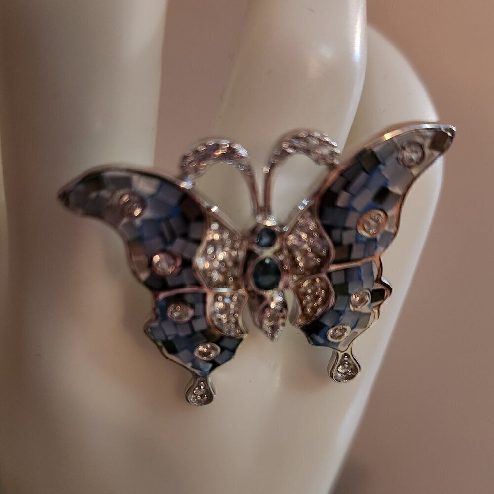 JTV Mother of Pearl Topaz Zircon Ring Sterling Silver Size 10